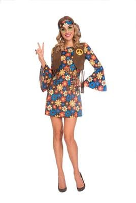 Ladies 1960s Groovy Hippy Costume