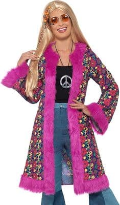 Ladies 1960s Psychedelic Hippie Coat