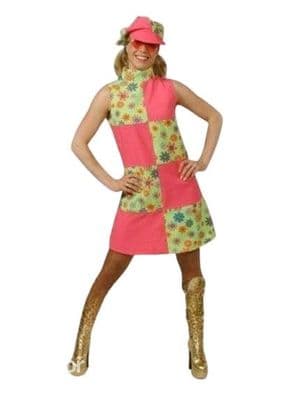 Ladies 1960s Sleeveless Dress Green