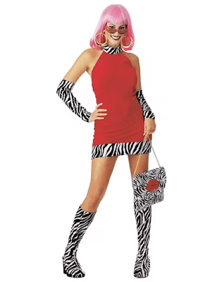Ladies 1970's Hot Chick Red Costume Small Size 8-10