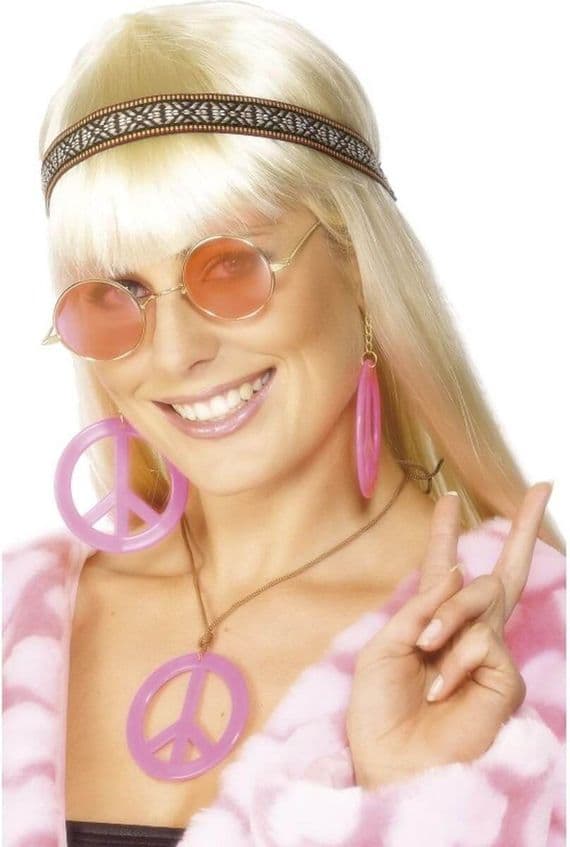Ladies 1970s Hippie Female Accessory Set