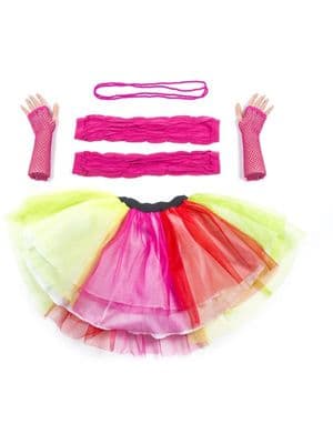 Ladies 1980s Multi-Coloured Tutu Kit