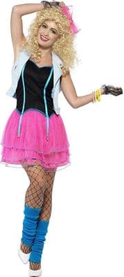Ladies 1980s Pink Wild Girl Costume