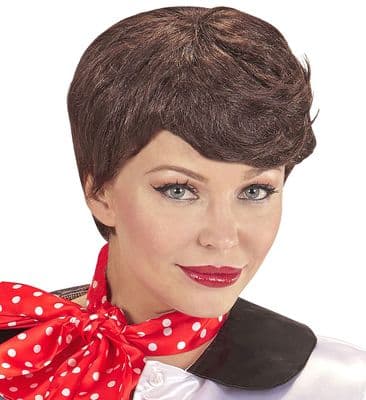 Ladies 50s Wig with Neck Scarf
