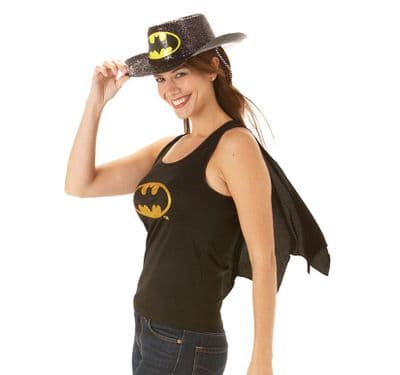 LADIES  BATGIRL TOP WITH CAPE