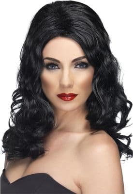 Ladies Black Long Glamorous Wig