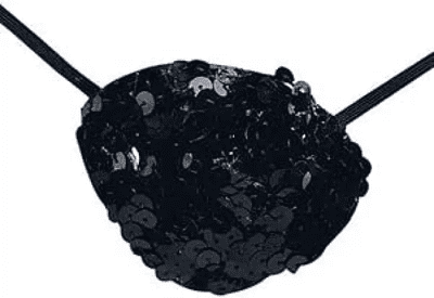 Ladies Black Sequin Pirate EyePatch