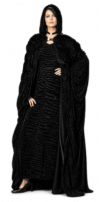 Ladies Black Velvet Gothic Dress Vamp Halloween Costume Coffin Dress UK 10-12