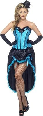 Ladies Blue Burlesque Dancer Costume