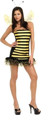 Ladies Bumble Bee Costume Deluxe Busy Bee Fancy Dress Outfit
