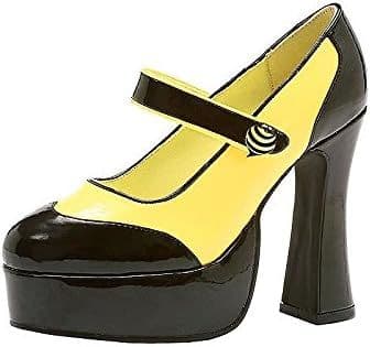 Ladies Bumble Bee Platform Shoes Size 6-7  Fancy Dress Costume Heels