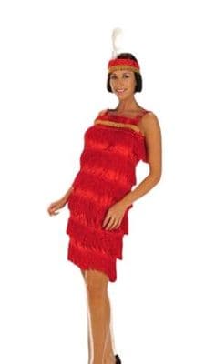 Ladies Charleston Dress Red Medium 10-12
