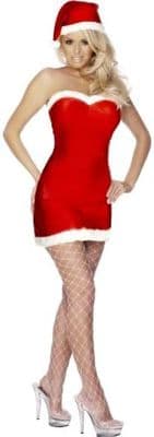 Ladies Christmas Sexy Miss Santa Red Spandex