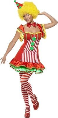 Ladies Circus Clown Costume Boo Boo Fancy Dress Carnival Jester Outfit