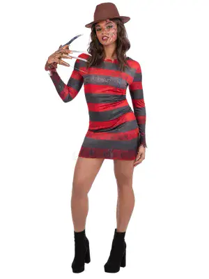 Ladies Halloween  A Nightmare on Elm Street Freddy Dress