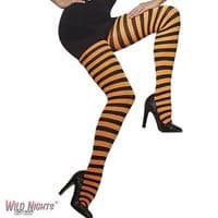 LADIES HALLOWEEN FANCY DRESS STRIPED OPAQUE TIGHTS