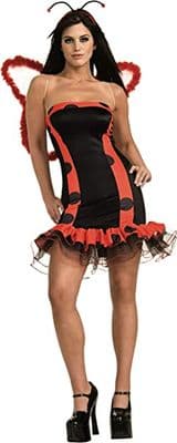 Ladies Ladybird Costume Deluxe Ladybug Fancy Dress Outfit with Wings Headband