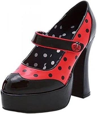 Ladies Ladybug Platform Fancy Dress Shoes