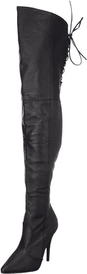 Ladies Leather Over Knee Black Boots Size 4