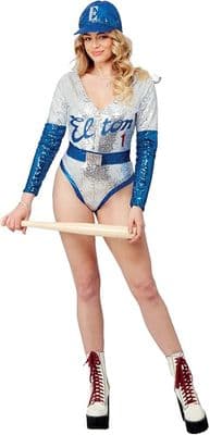 Ladies Licensed Elton John Deluxe Sequin Baseball Costume