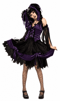 Ladies Lolita Saloon Girl Costume Halloween Gothic Fancy Dress Outfit Skirt Top