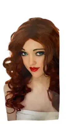 Ladies Long Brown Glamour Wig 1970s