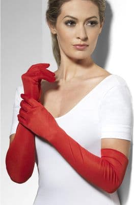 Ladies Long Red Gloves