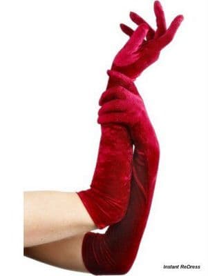Ladies Long Velvet Opera Gloves
