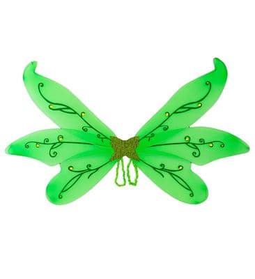 Ladies Maxi Green Fairy Wings with Gems 125x72cm Fancy Dress Costume Adult