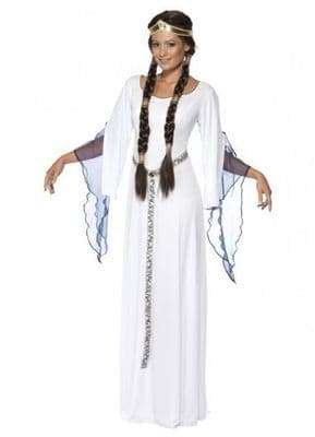 Ladies Medieval Lady White Costume