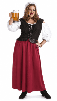 Ladies Medieval Tavern Wench Costume Large UK 14-16 Renaissance Beer Maid Dress