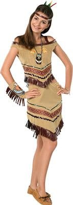 Ladies Native Princess Costume Adult Fancy Dress Festival Outfit UK 4-8