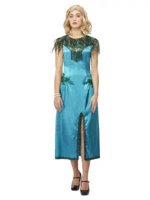 Ladies Peaky Blinders Grace Shelby Costume  Blue 1920s Flapper Dress