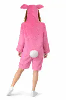 Ladies Pink Bunny Costume Onesie  Easter Fancy Dress Hooded Fluffy Outfit