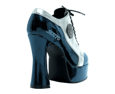 Ladies Police Cop Blue Platform Shoes