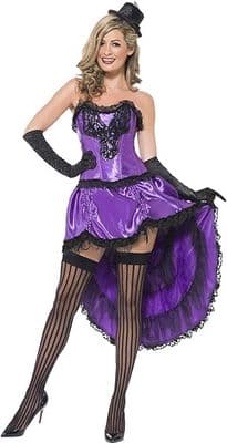 Ladies Purple Burlesque Glamour Showgirl Medium 12-14
