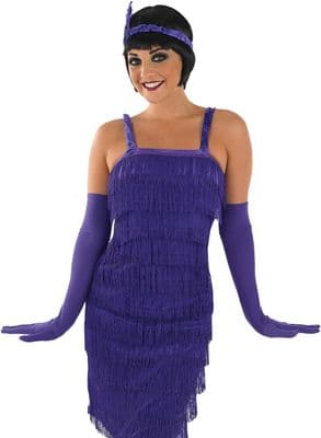 Ladies Roaring 1920's Purple Flapper Costume