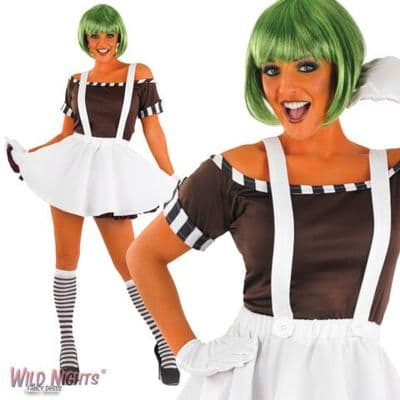 LADIES SEXY FACTORY WORKER DRESS & WIG