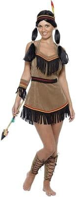 Ladies Suede Indian Woman Costume