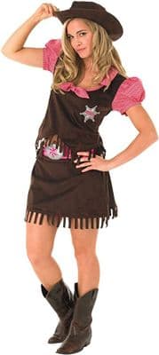 Ladies Wild West Cowgirl Costume Adult Fancy Dress Outfit UK 8-10