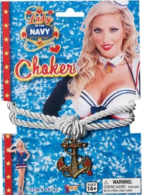 Lady in the Navy White Choker