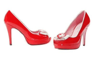 LEG AVENUE # RED NATALIE NURSE SHOES FANCY DRESS