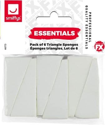 Makeup Sponges Triangle White Pack of 6 Cosmetic Foundation Applicator