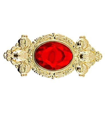Maxi Medieval Brooch Gold Red Jewel Costume Accessory