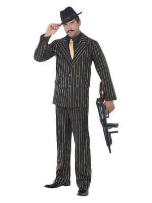 Mens 1920's Gold Pinstripe Gangster Costume