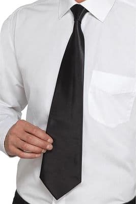 Mens 1920s Deluxe Black Gangster Tie