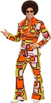 Mens 1970s Groovy Style Tubes Suit