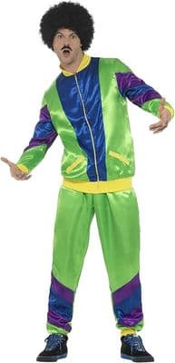 Mens 1980s Green Shell Suit Costume