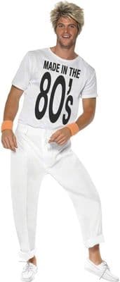 Mens 1980s Made in 80s Costume  Retro Fancy Dress Top Trousers