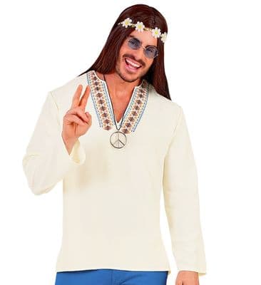 Mens 60s Hippie Shirt  Retro Festival & Fancy Dress Top